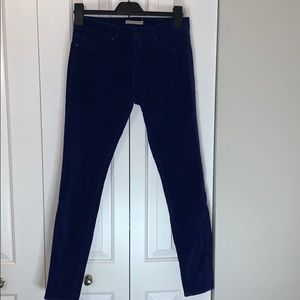 Joie Mid Rise Skinny Blue Suede Jeans